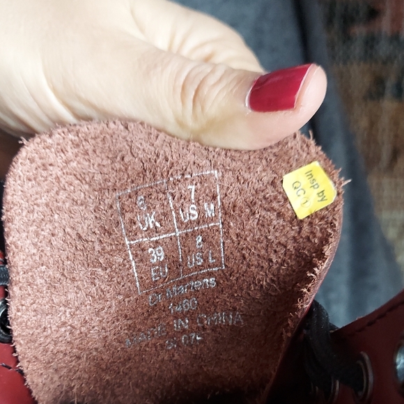 Dr. Martens Cherry Red Leather Boots - Picture 2 of 8